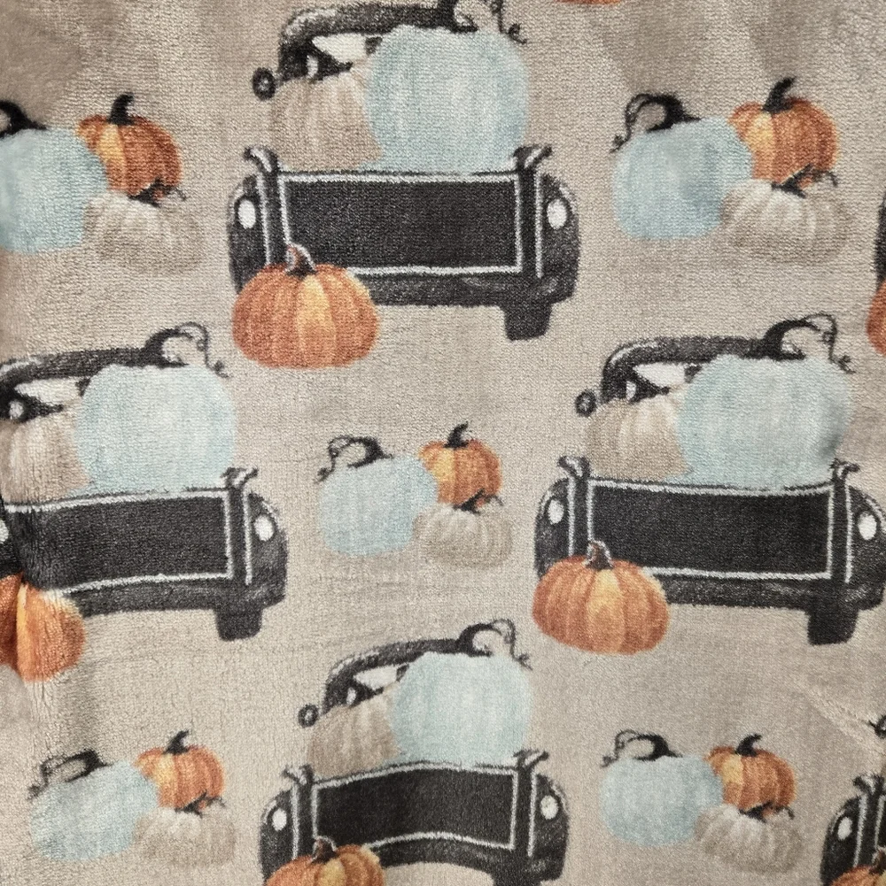 Autumn Harvest Fall Farmhouse Truck Pumpkin Super Cozy Plush Throw Blanket